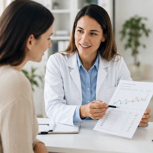 Doctor Discussing Bloodwork with Patient